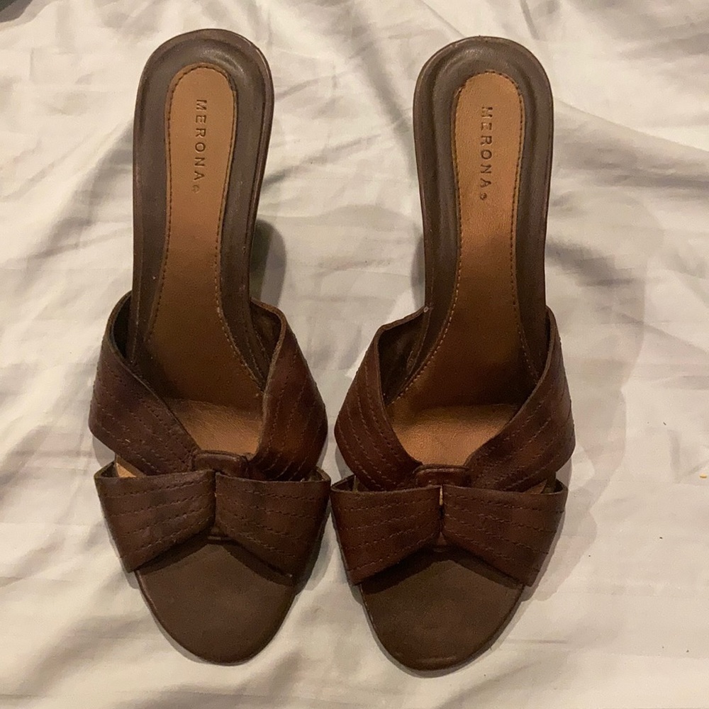 2/$15 Marona Brown Strap Open Toe